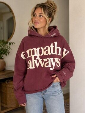 Mayfair Group Empathy Always Cropped Hoodie Burgundy XS